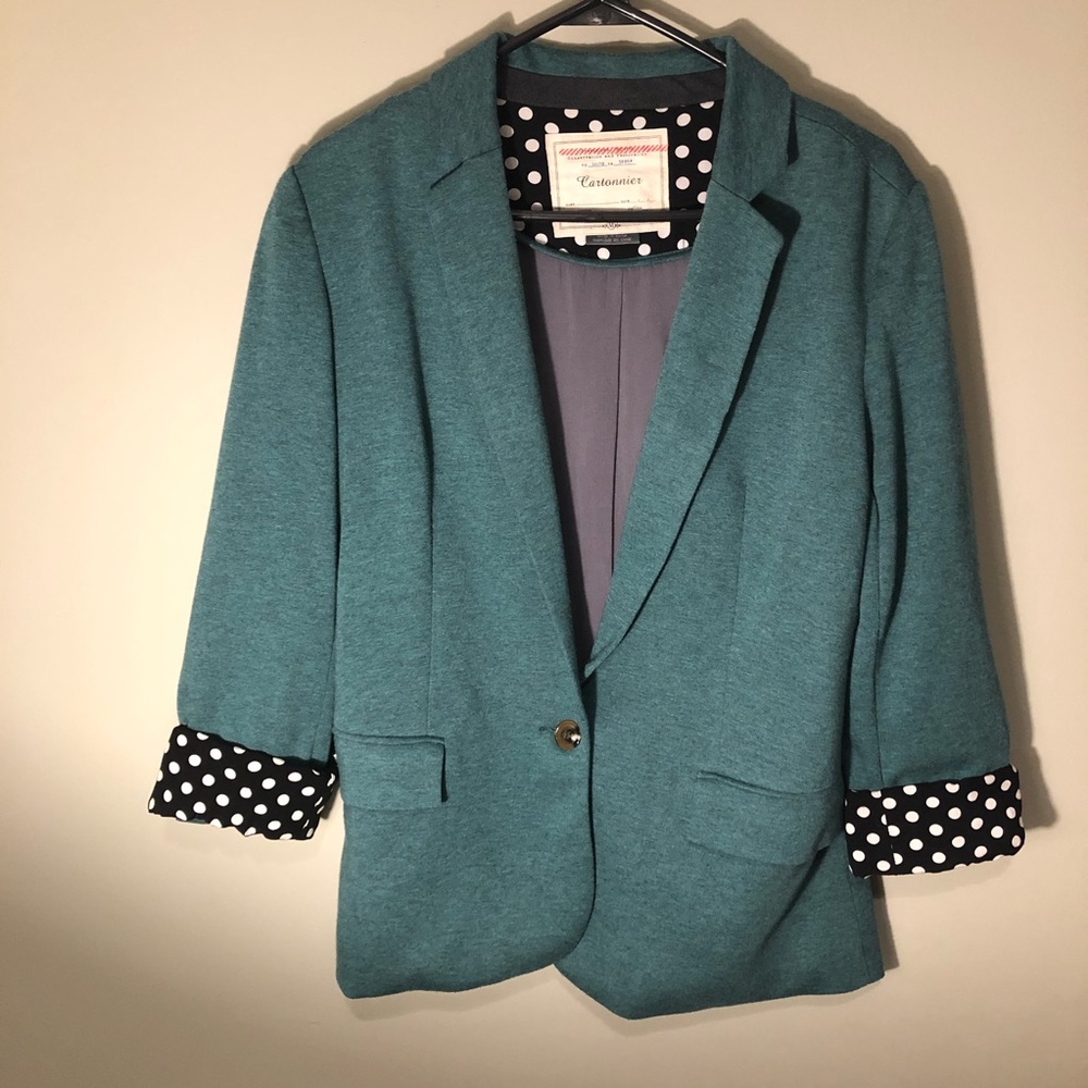 Anthropologie Cartonnier Dotside ElbowPatch Blazer